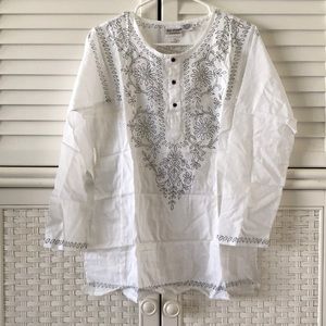 Sun streak Newport News tunic white brand new top small vintage